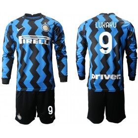 Koszulka Inter Mediolan Romelu Lukaku 9 Dziecięcy Domowe Stroje Piłkarskie 2020/2021 Długi Rękaw